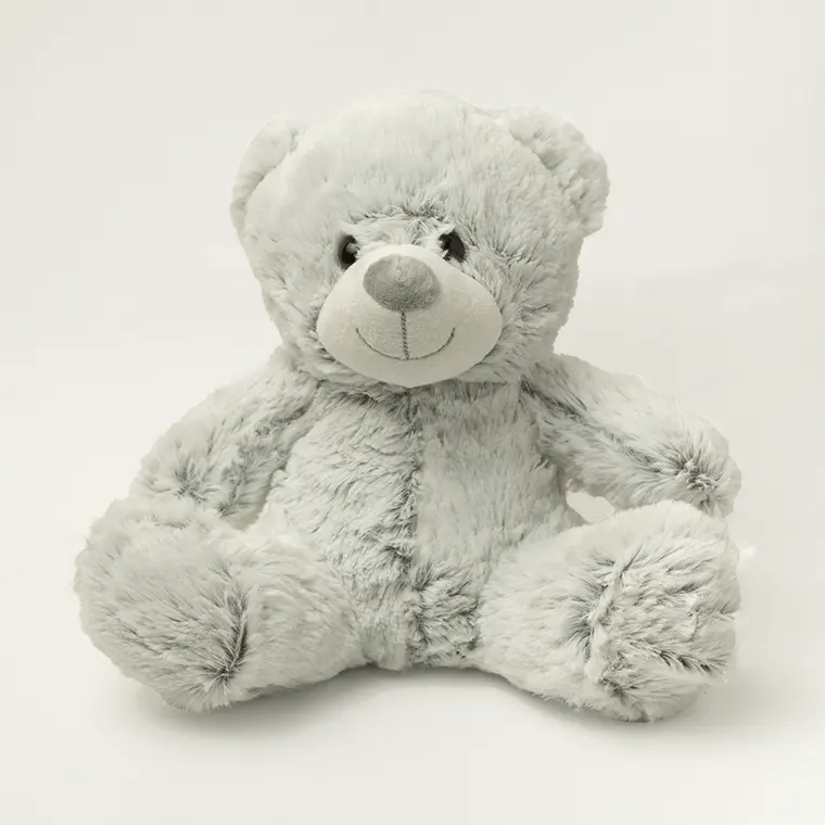 Soft Bears in Gray Fur Buddies Microwavable