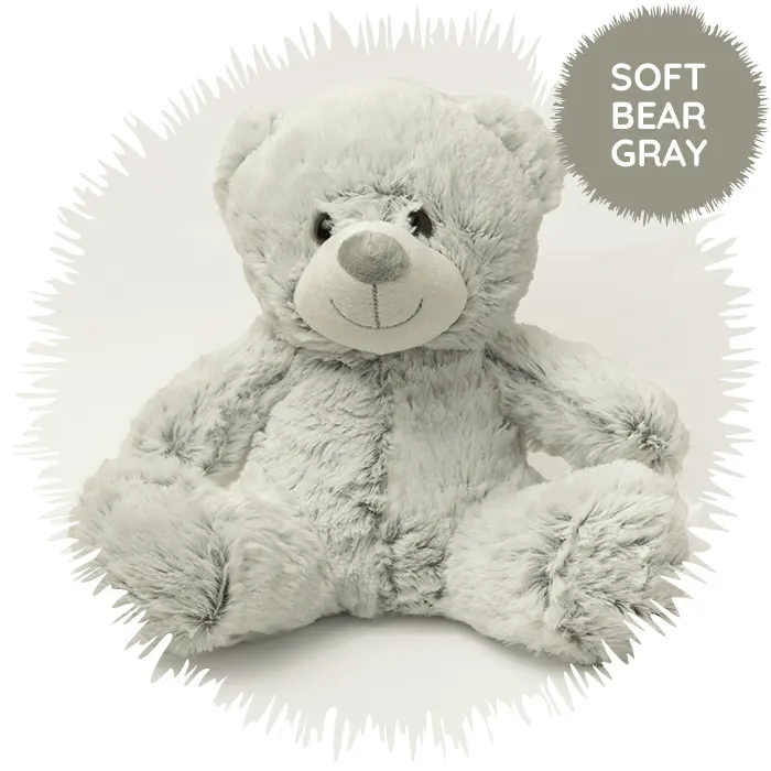 Soft Bears in Gray Fur Buddies Microwavable